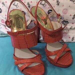 Michael Kors Striking Red Croc Heels
